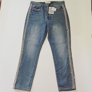 Pistola Embellished High Rise Mom Jeans